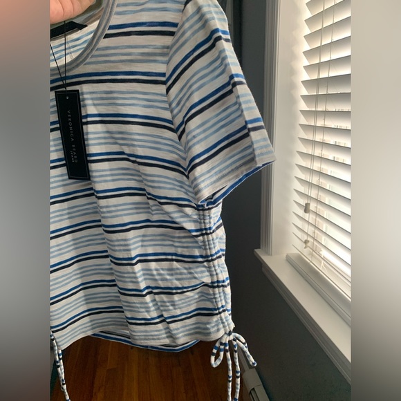 veronica beard cotton knit shirt with drawstring at side. M size. NWT - Picture 3 of 9